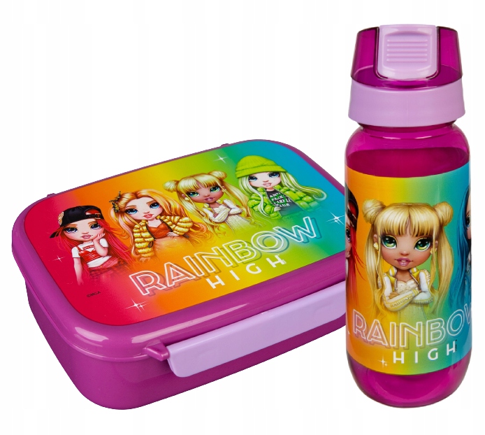 Detský desiatový box, fľaša - Rainbow High Breakfast Box + Bidon 450 ml