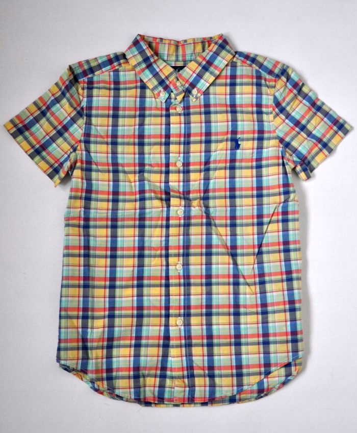 Detská košeľa - Ralph Lauren Detská košeľa Veľkosť 122 Krátke rukávy červené, modré, viacsekvorované, žlté