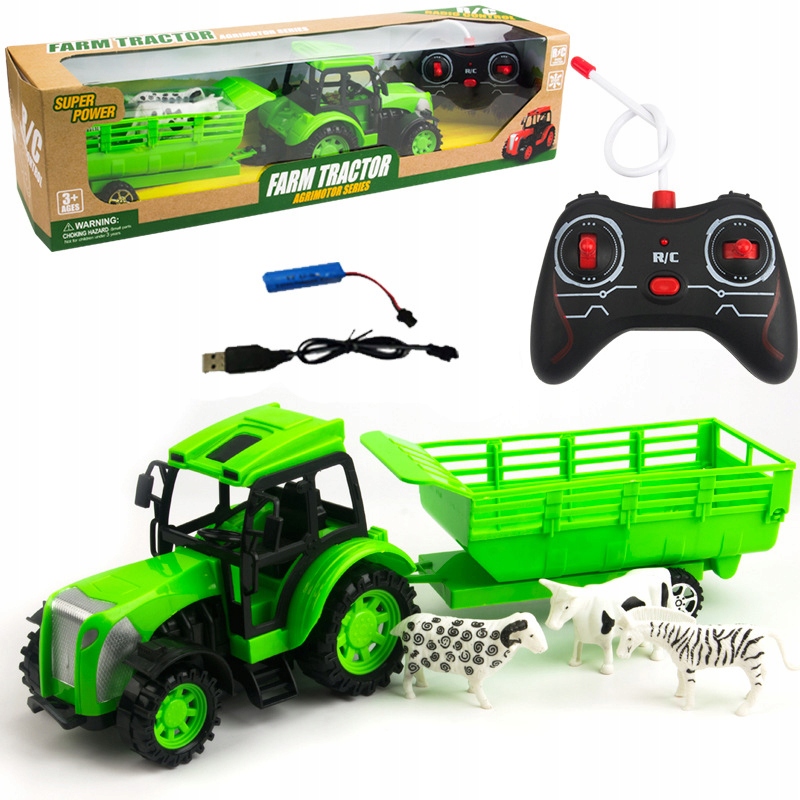 RC TRAKTOR NA DIAĽKOVÉ OVLÁDANIE S DREVENÝMI GULIČKAMI