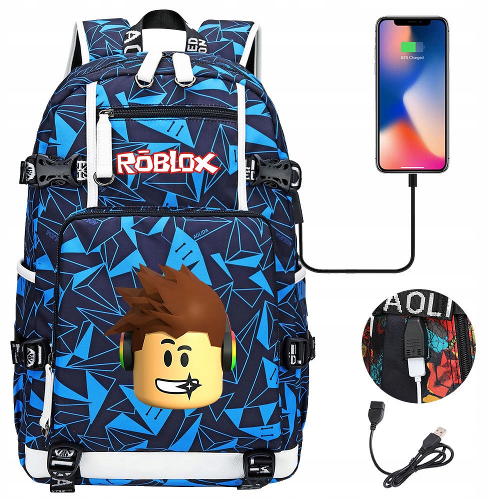 ROBLOX VODEODOLNÝ ŠKOLSKÝ BATOH MLÁDEŽ USB