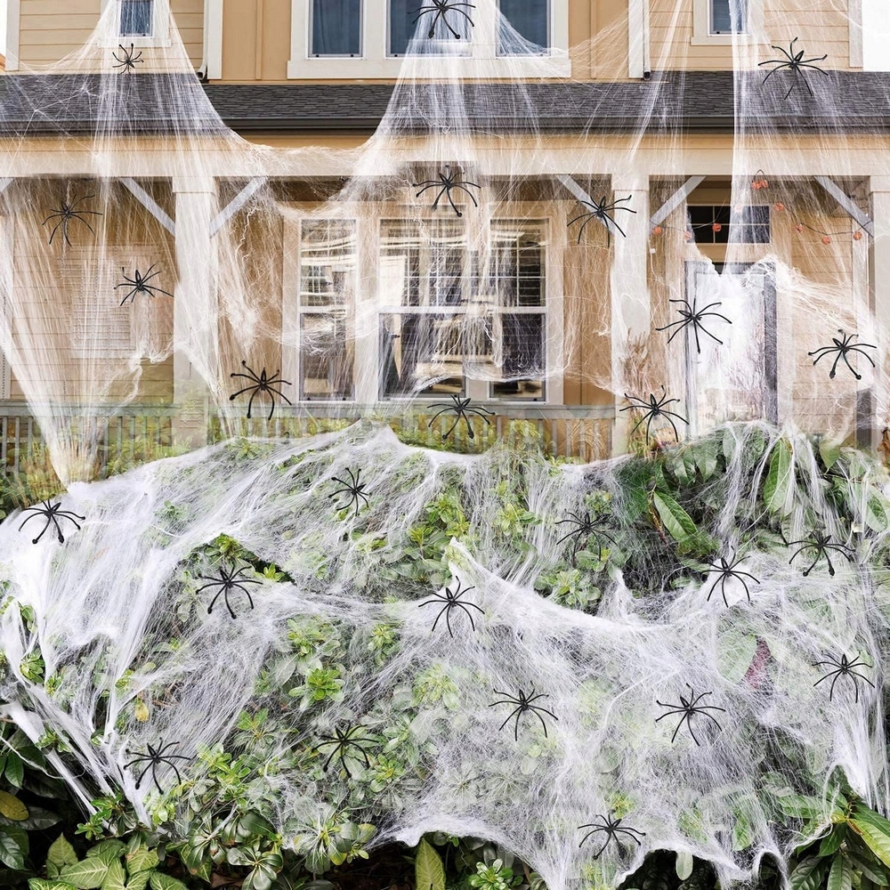 ROZTAŽNÉ HALLOWEENSKÉ PAVUČINY NA HALLOWEENSKÉ DEKORÁCIE, VONKAJŠIE