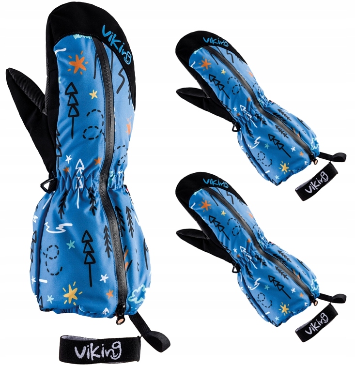Jednotlivé rukavice Viking 5 čierne, modré