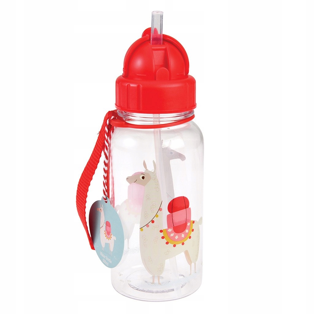 Detský desiatový box, fľaša - Rex London Bottle s slamy 500 ml lama