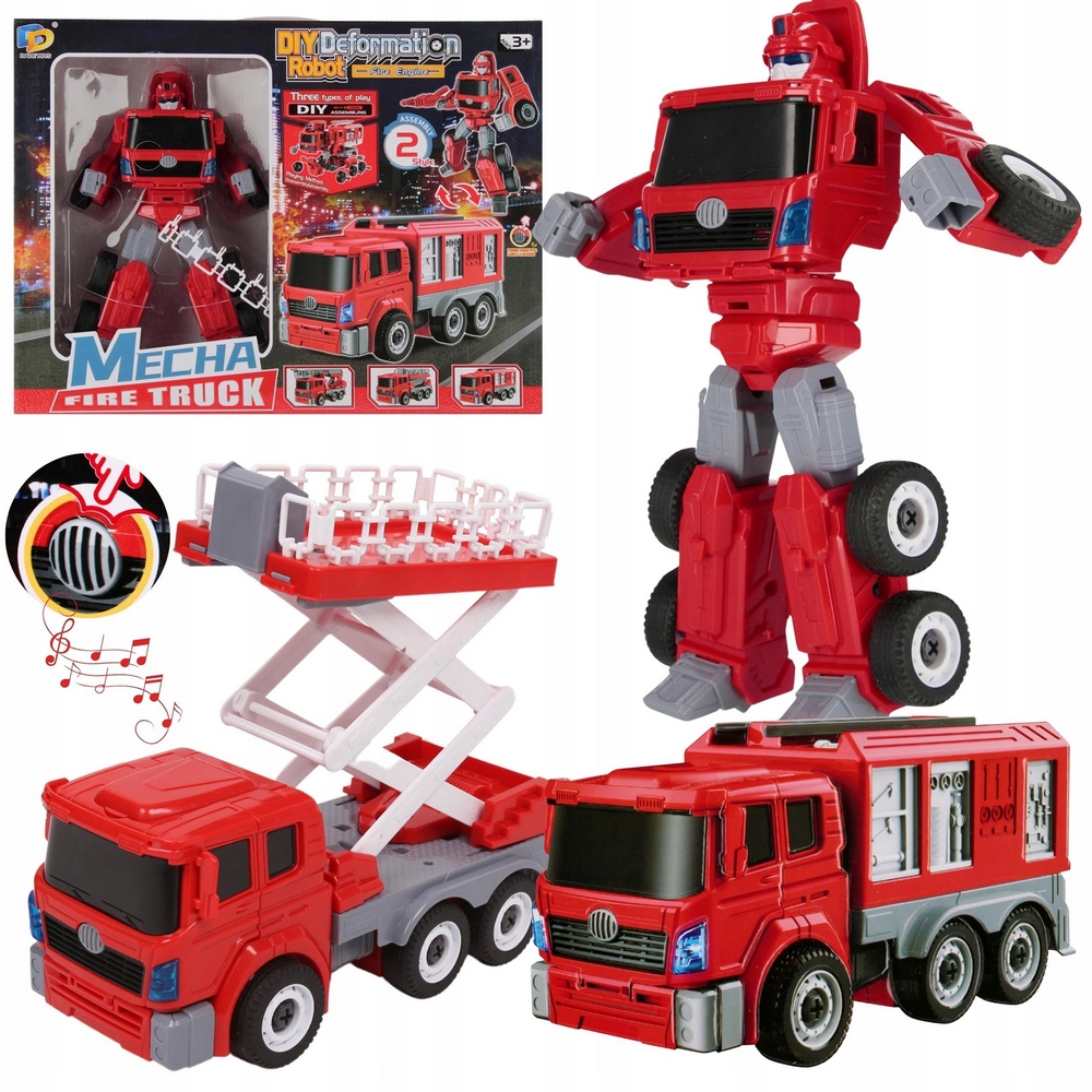 Transformujúci sa robot hasičský zbor, hasičské auto 3v1, 3+ MEGA CREATIVE