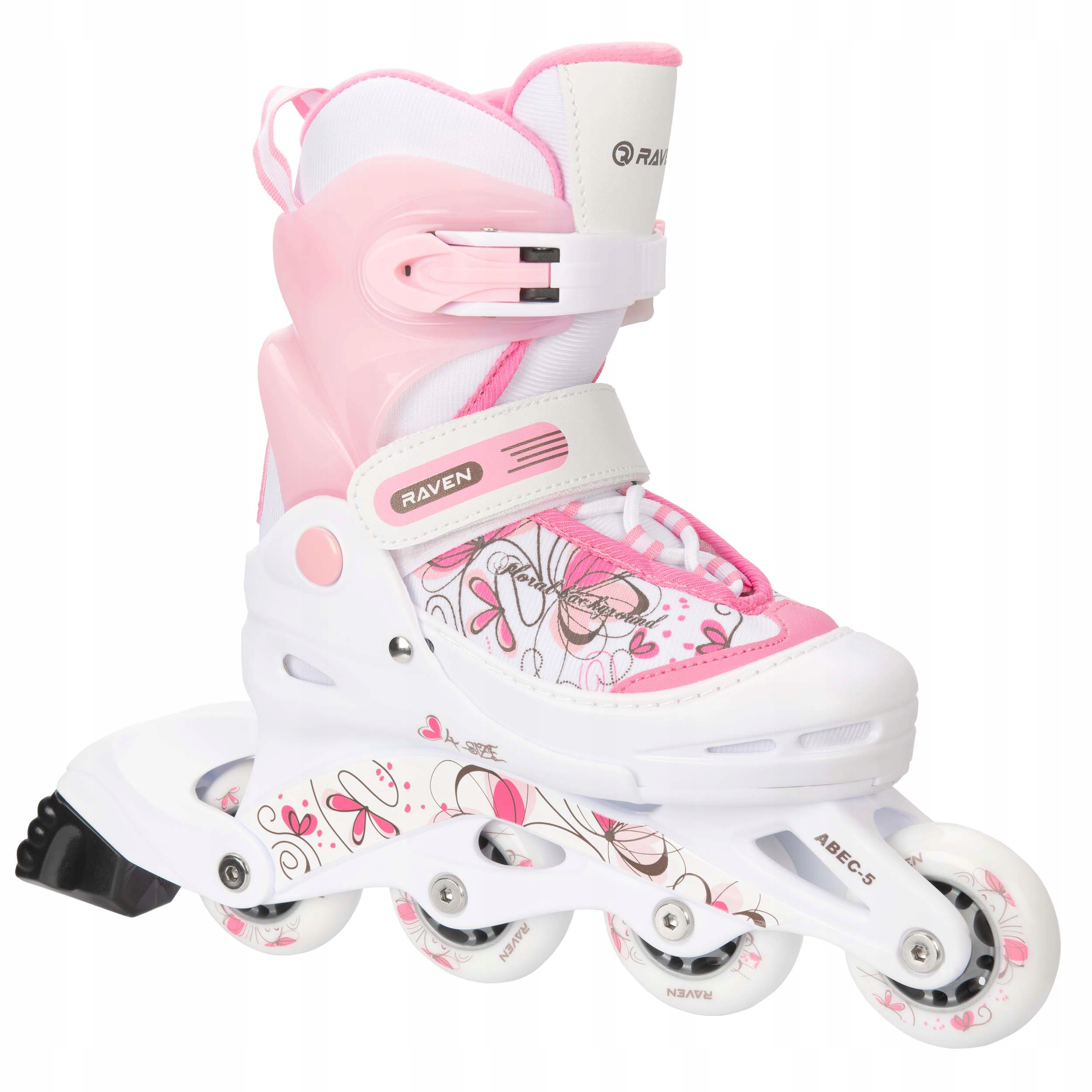 Nastaviteľné valčeky Raven Laguna White/Pink 30-33