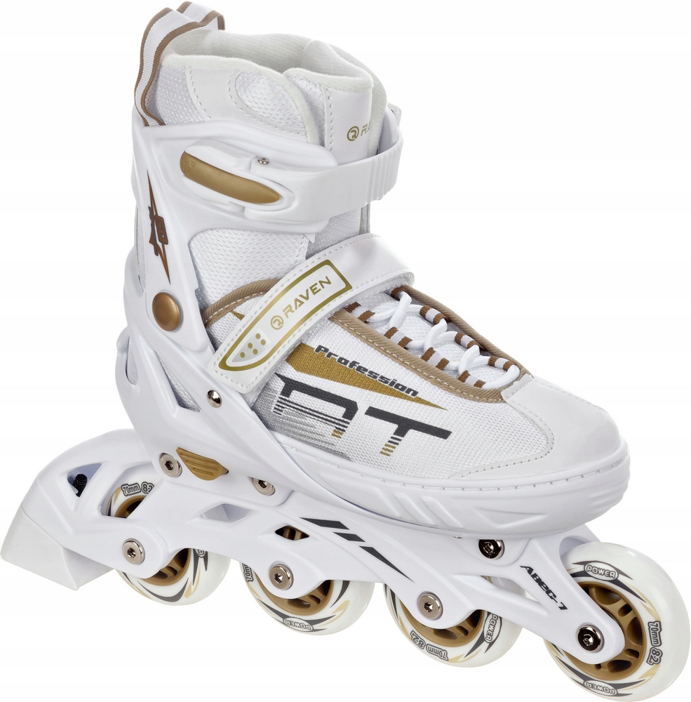 Nastaviteľné valčeky Raven Profesia White/Gold 35-39