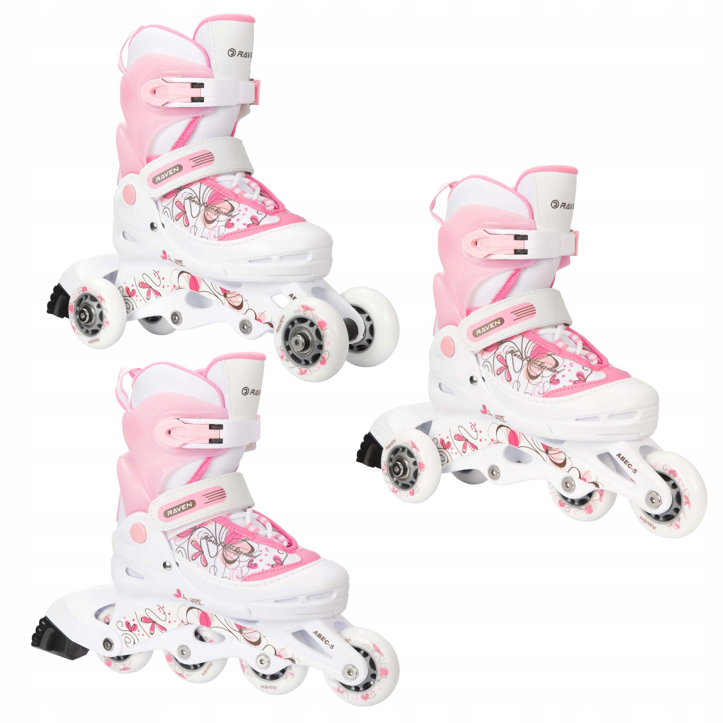 Roller korčule 3in1 Raven Laguna White/Pink 30-33
