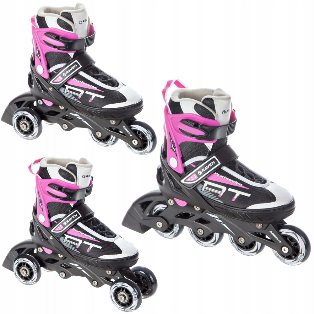 Roller Skates 3in1 Raven Profesia Black/Pink 31-35