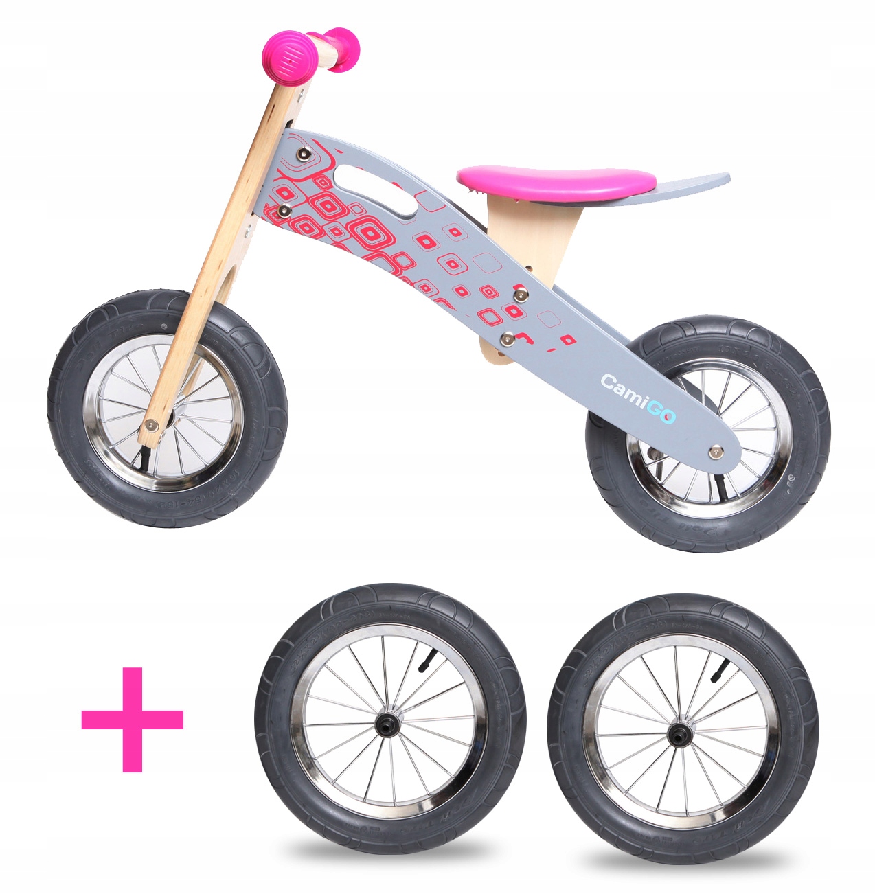 Drevené krížové bicykle čerpané kolesá 10 a 12