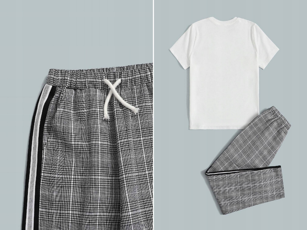 Set Shein 164 biela, čierna, šedá