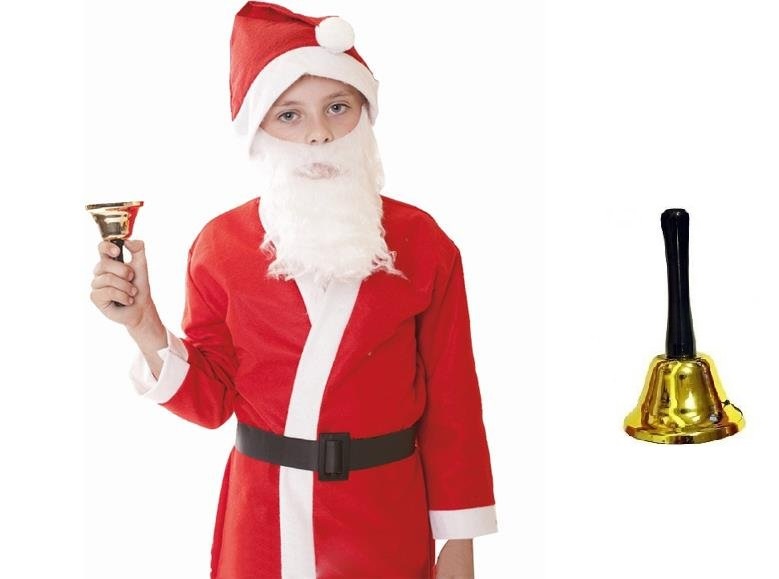 Kostým pre chlapca- Mikołaj outfit pre deti 3-6 rokov starý Metal Bell