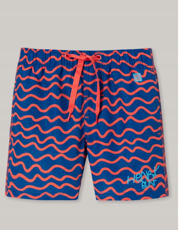 Detské plavky - Schiesser Boxers, 92 modrá, oranžová