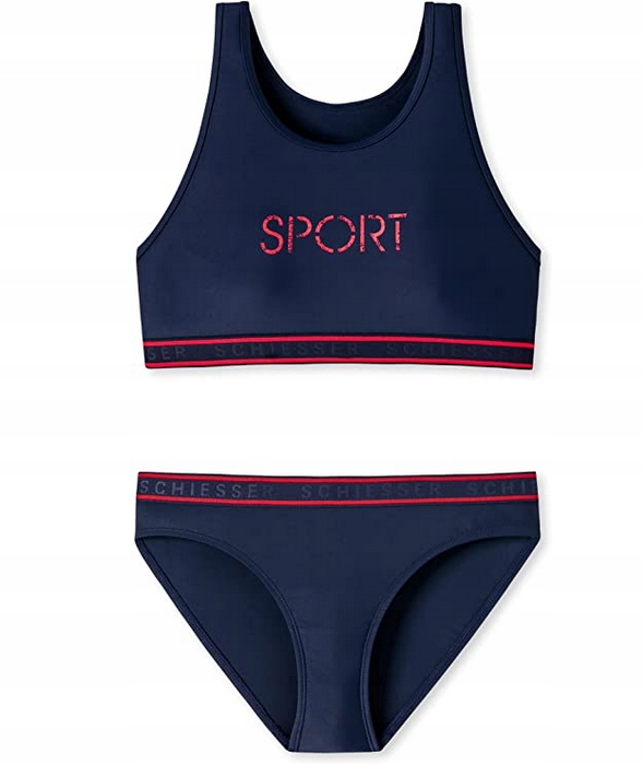 Detské plavky - Schiesser Two -kus outfit 164 Navy Blue