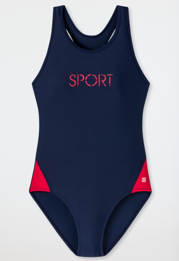 Detské plavky - Schiesser One -kus outfit. 164 Navy Blue