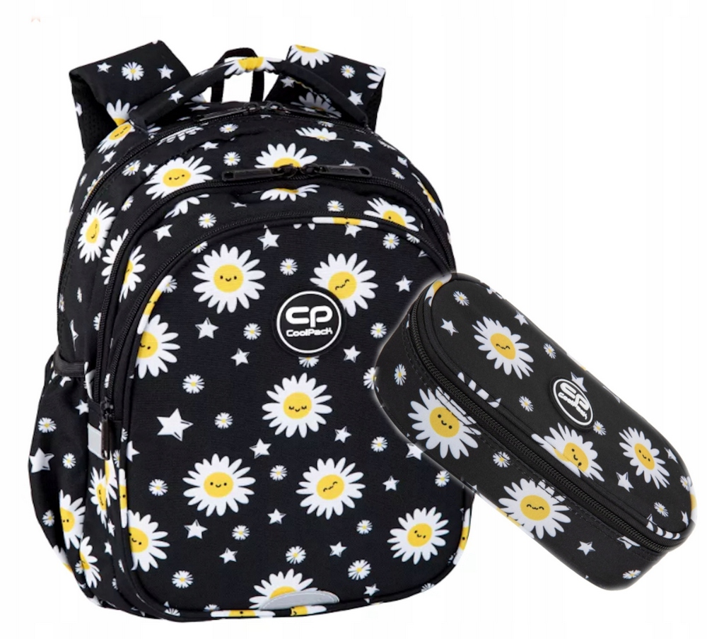 Školský batoh 2v1 DAISY BLACK pre 1.-3. ročník, súprava COOLPACK
