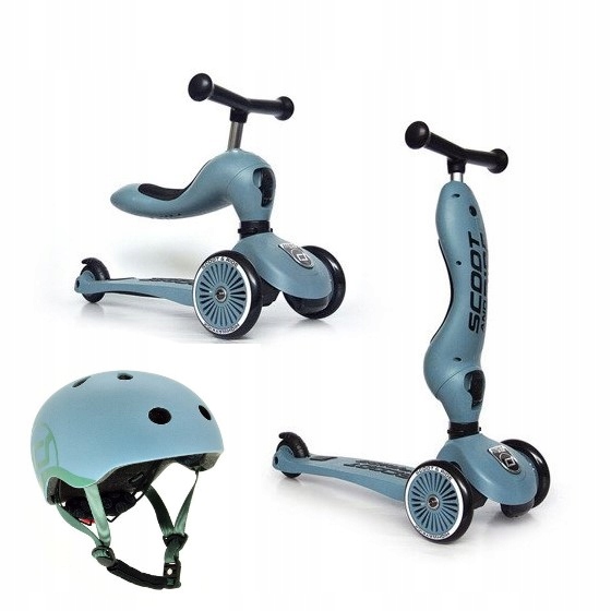 Scootandride 2in1 Scooter 1-5 rokov oceľ a prilba