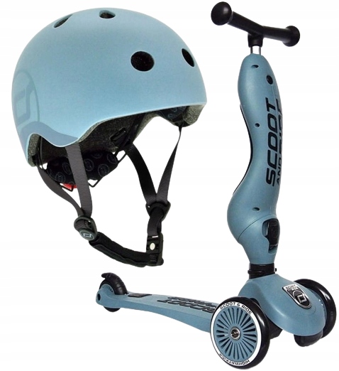 ScootAndride 2in1 Secoter Set + Helmet S-M Steel