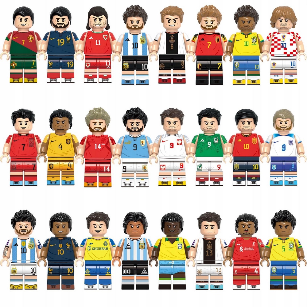 SÚPRAVA 24 PRVKOV FUTBAListov LEWANDOWSKI RONALDO Figuríny