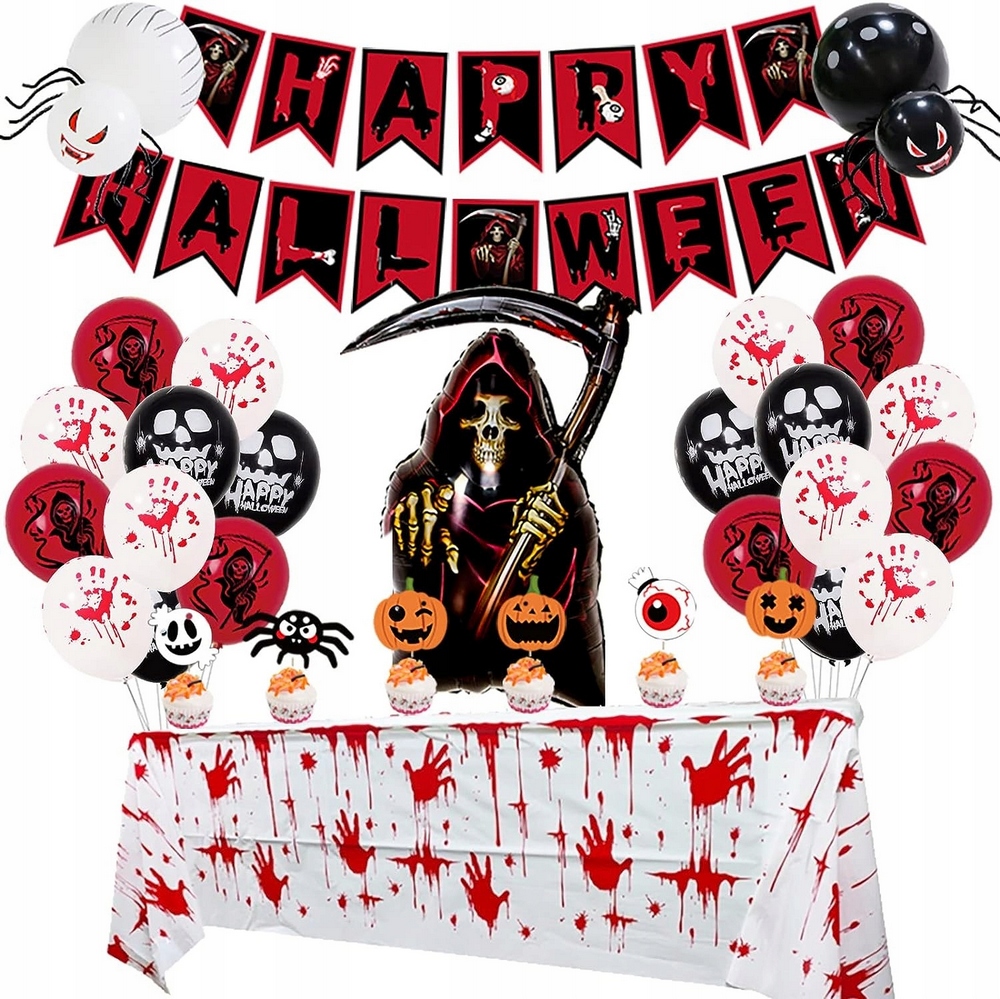DIY HALLOWEEN SET GARLANDA BALÓNKY OBUS PAVÚKY