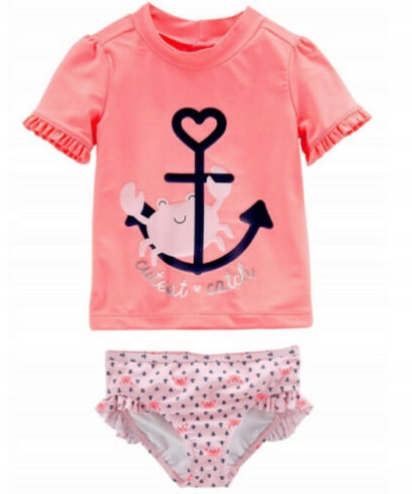Detské plavky - Jednoduchý Jys Two -kus outfit. 98 Pink
