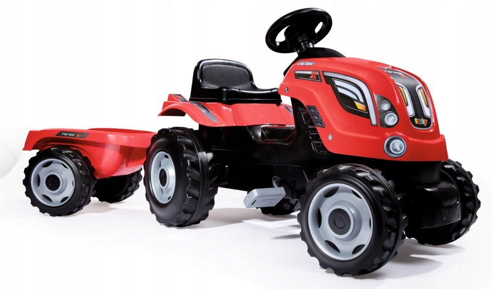 Smoby Tractor Farmer XL Red Trailer 710108
