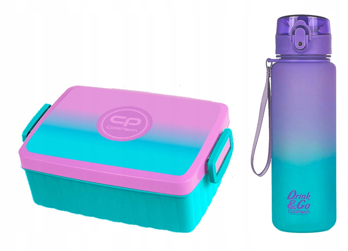 Detský desiatový box, fľaša - Raňajky + Bidon Gradient Blueberry, Coolpack