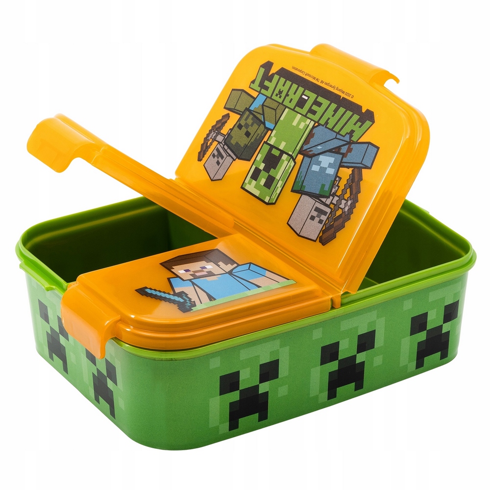 Detský desiatový box, fľaša - Obedové box Minecraft Creeper Breakfast z oddielov