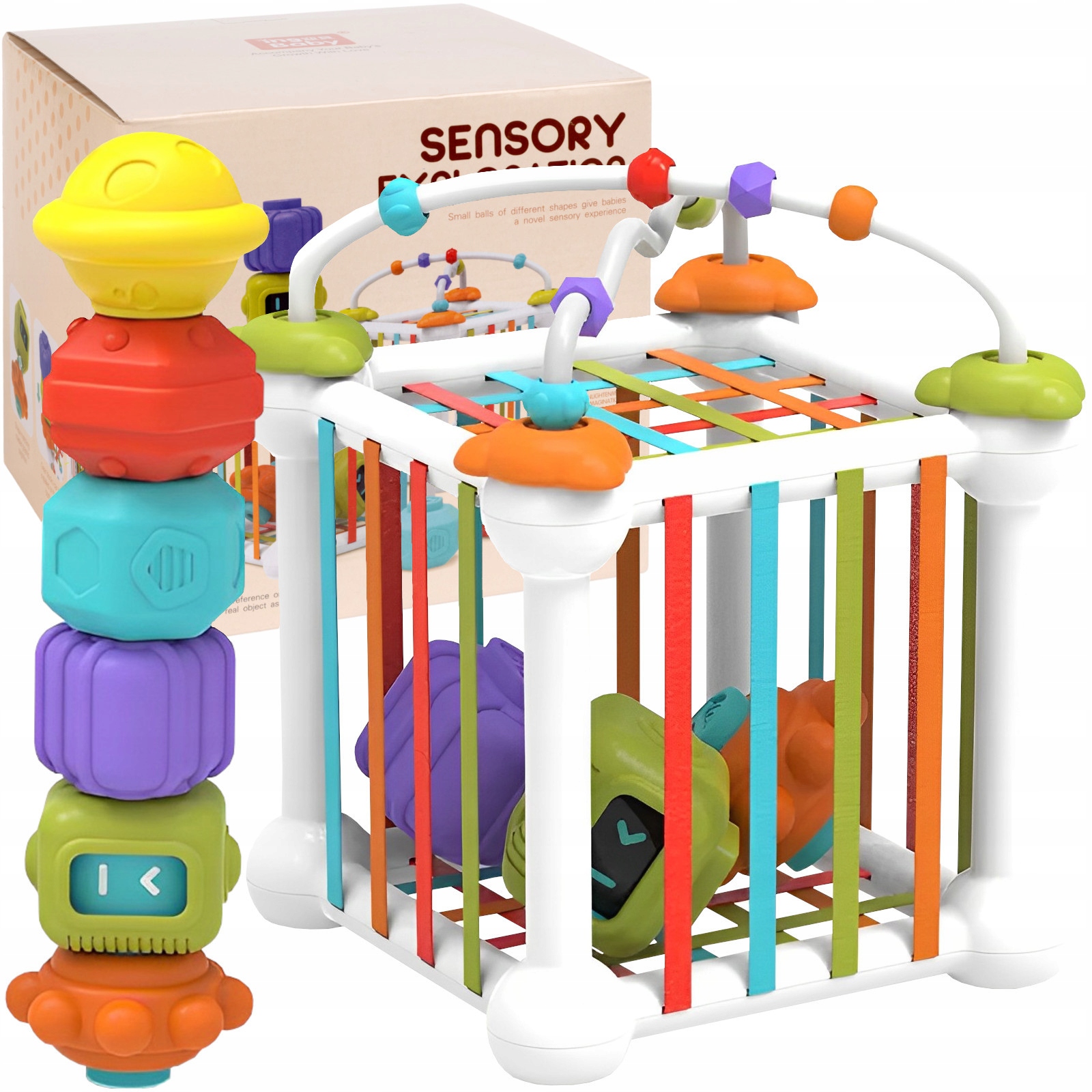 Triedička - Sorter blokuje flexibilné senzorické kocka Montessori Eraser 6 blokov