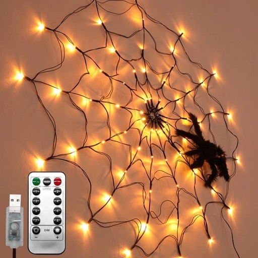 MEDZENÁ SIEŤ S VEĽKÝMI HALLOWEENSKÝMI LAMPAMI PIDER
