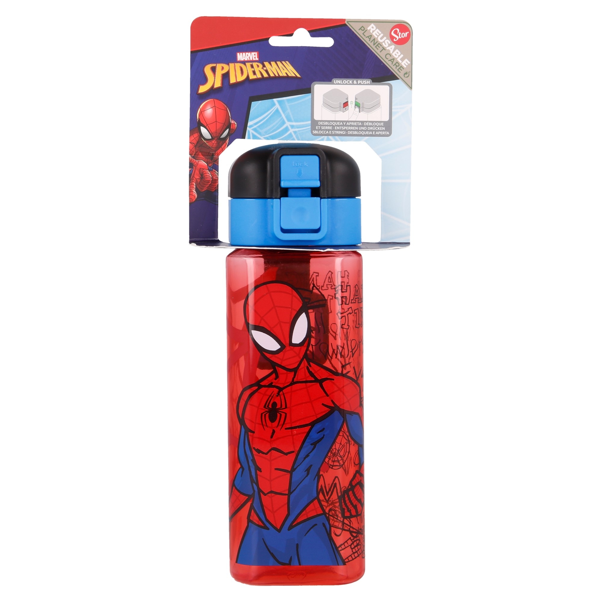 Detský desiatový box, fľaša - Fľaša na vodu Spiderman pre školu z fľaše Tritan 550 ml