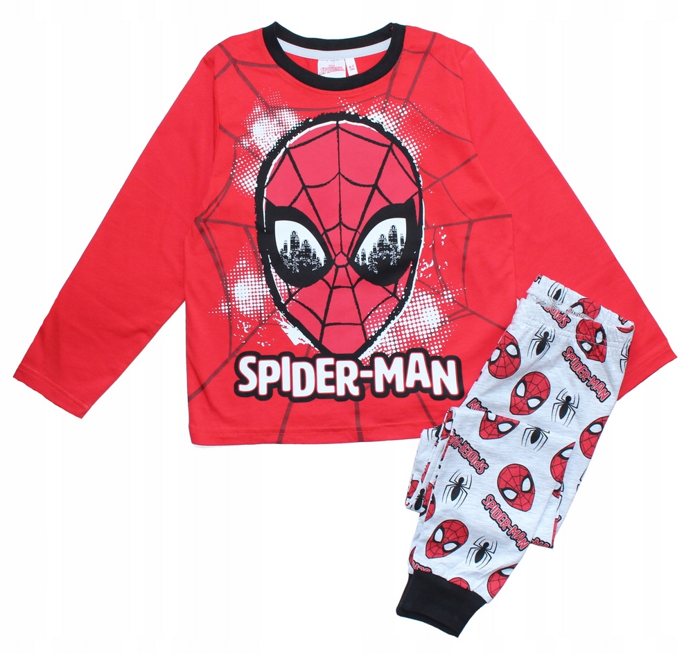 Pyžamo, župán - Spiderman pyžamy veľkosť 140 čierna, červená, šedá