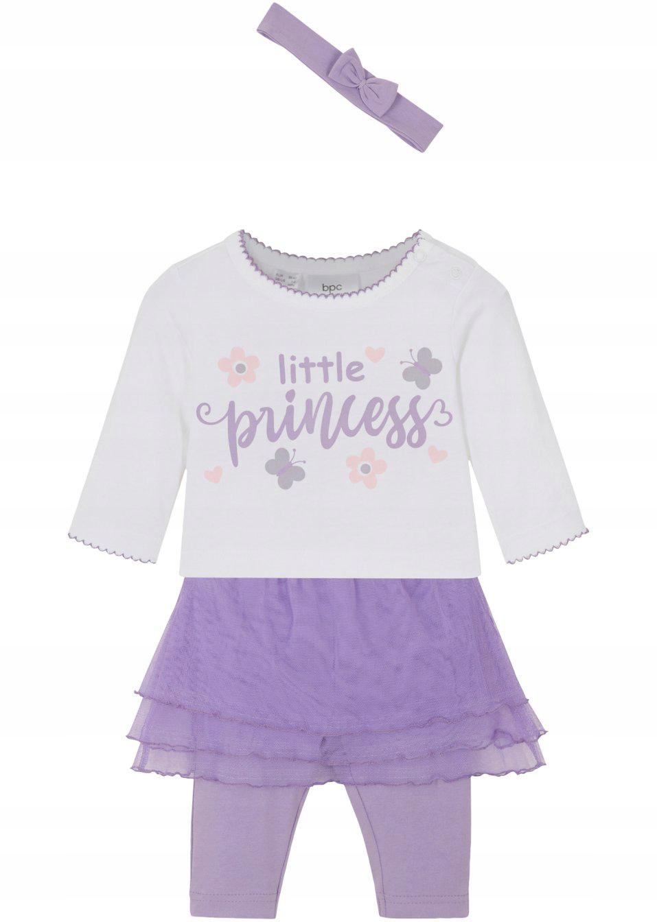 Detský komplet - Bonprix 98 Baby Set White, Purple 3 PCS.