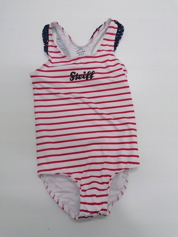 Detské plavky - Steiff One -kus outfit. 104 biela, červená