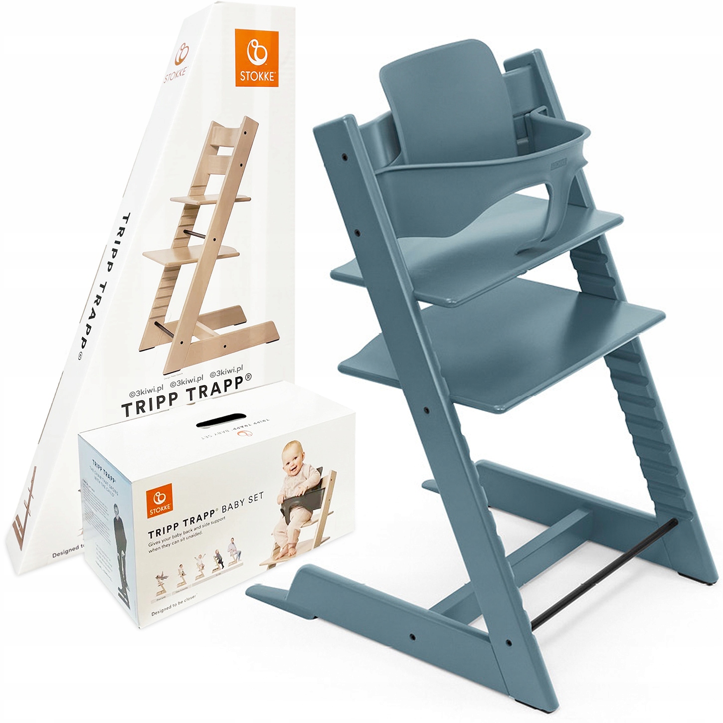 Stolička na kŕmenie Stokke 79 x 46 x 49 cm 100138 + bariéra stoličky Stokke Tripp Trapp |