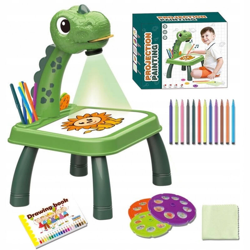 Kresliaci projektor - Tabuľka, aby ste sa naučili, ako nakresliť Dino Board Projector 24 snímok 12 plsných perá