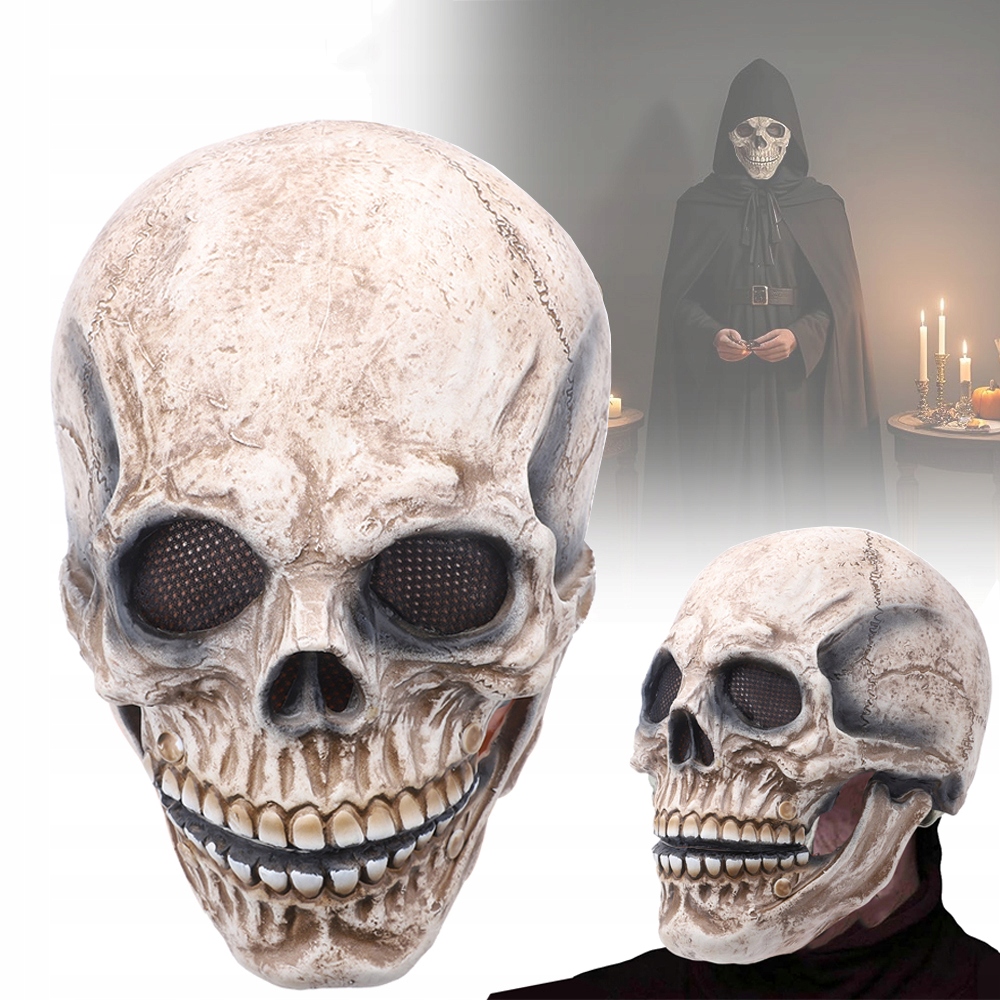 MASKY SCARY HORROR MASK HALLOWEEN SKELETON MASK MASKA ČARODIECKY
