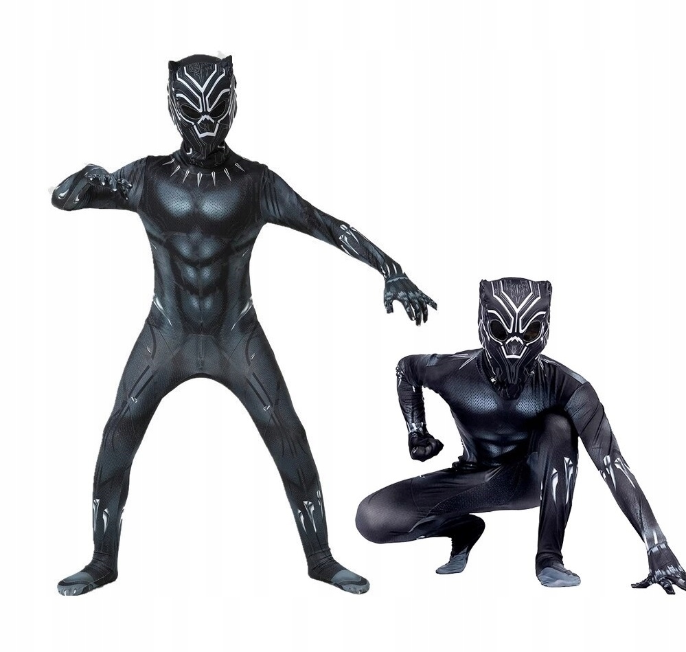 Kostým pre chlapca- Black Panther Skin Cosplay 116/122 6-7 L outfit