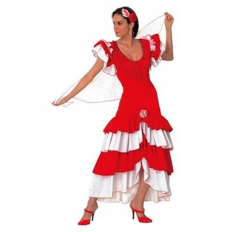 Kostým, maska - Flamenco kostým španielske Španielske šaty L