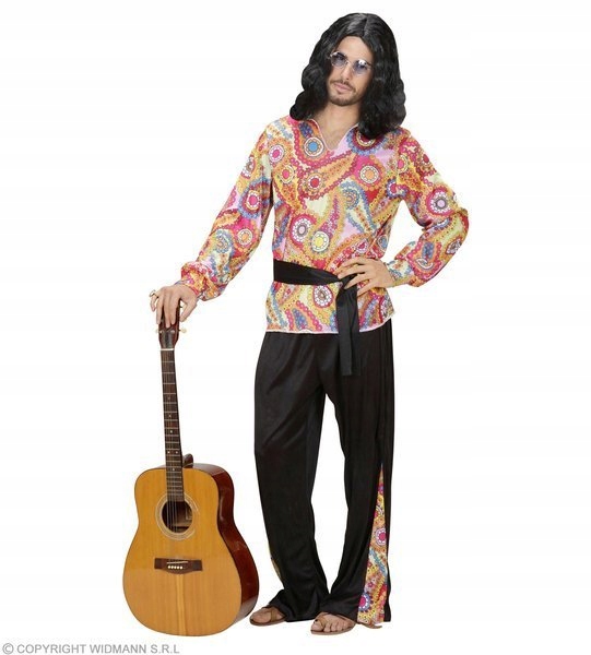 Kostým, maska - Pánsky kostým Hippie Hippie Farebný vzor 70. rokov
