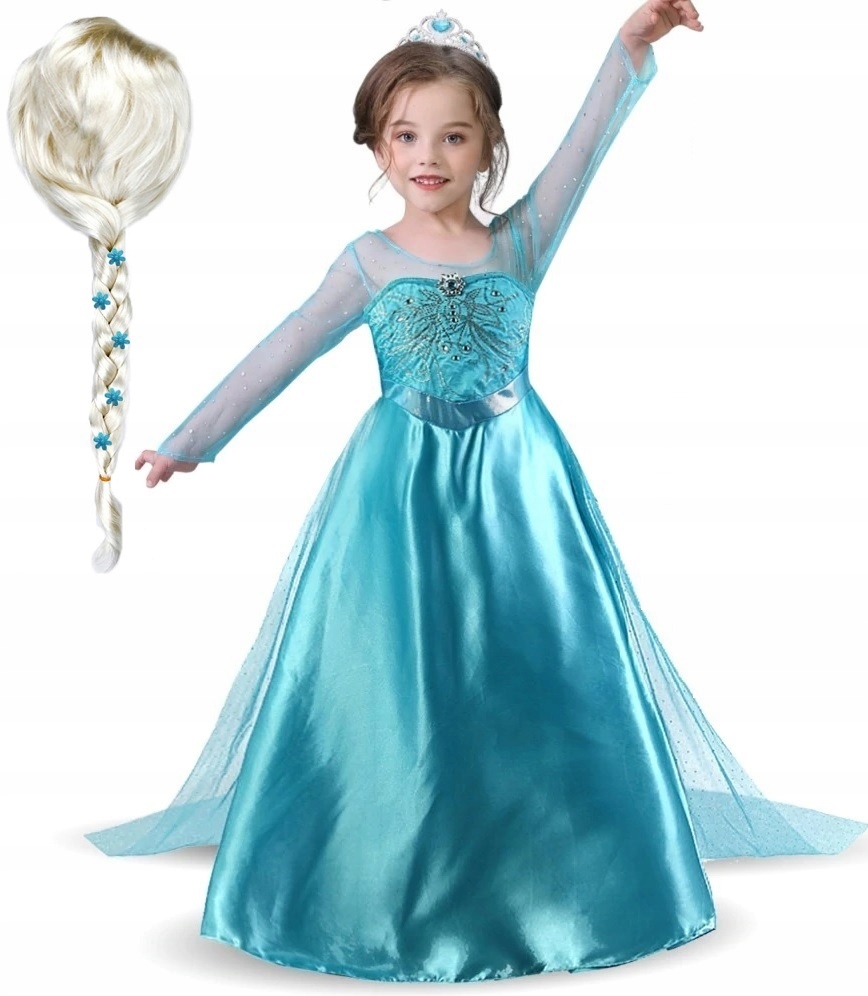 Kostým pre dievča - Kostým Elsa Elza Dress + Peruka 110/116
