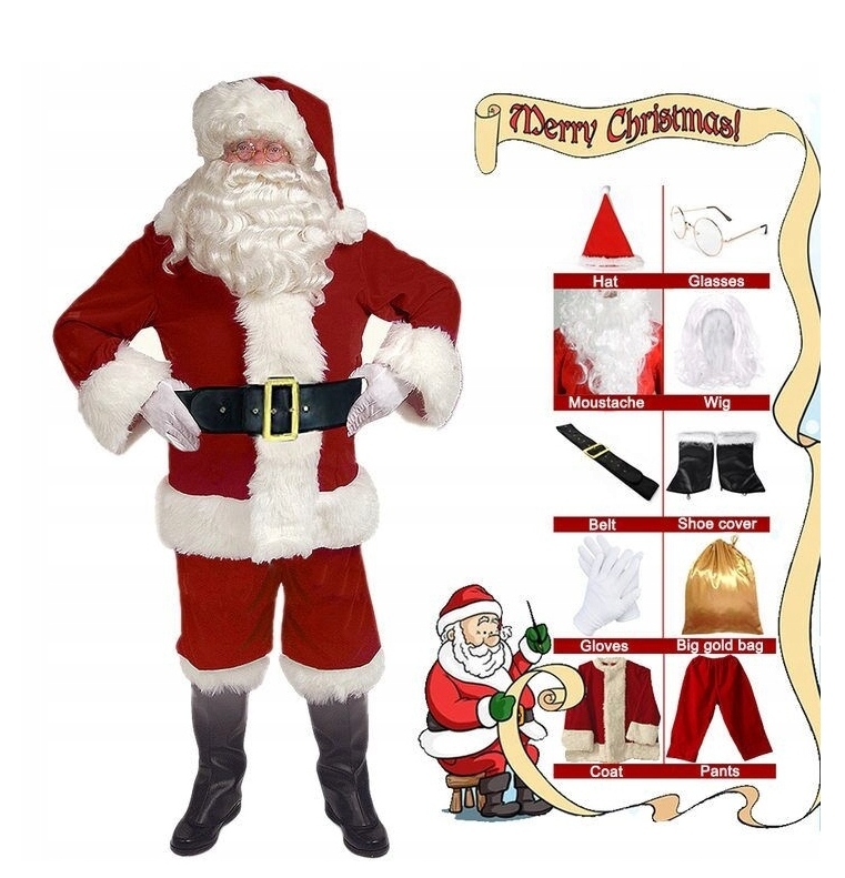 Kostým, maska - Kostým Santa Claus Set 10ks L Set 10ks L