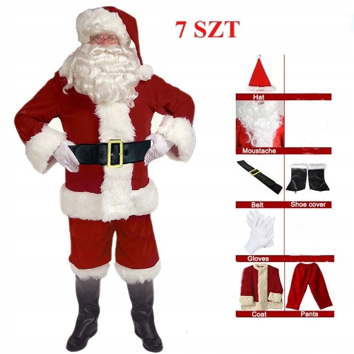 Kostým, maska - Kostým Santa Claus 7ks 3xl