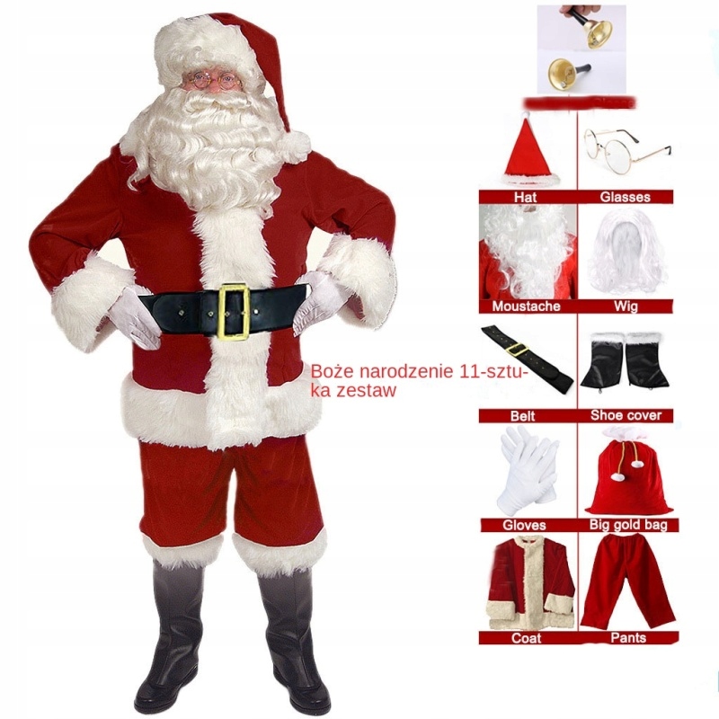 Kostým, maska - Kostým kostýmov Santa Claus 11ks 3xl