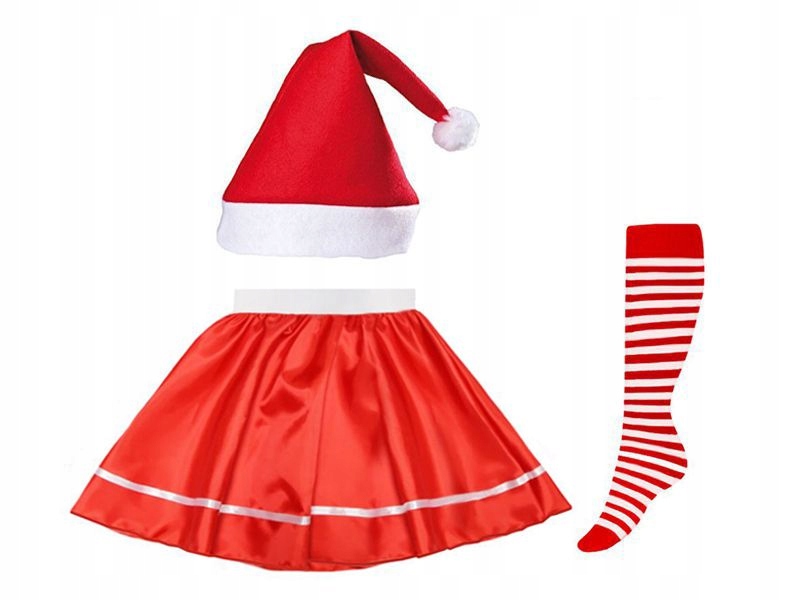 Kostým pre dievča - Santa Claus outfit sukňa 3el klobúk