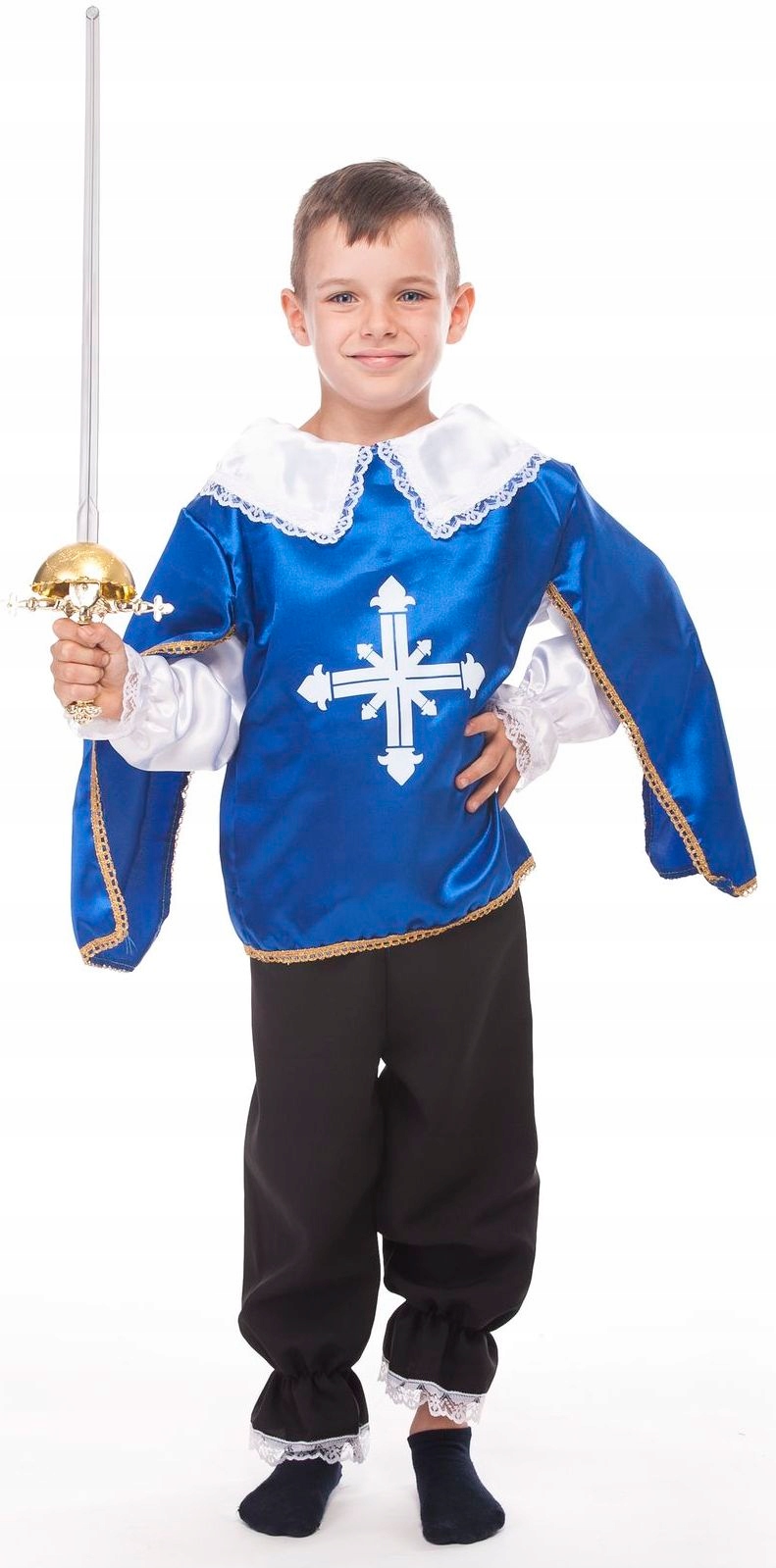 Kostým pre chlapca- MUSKETEER Navy Blue - Kostým pre deti 134 cm