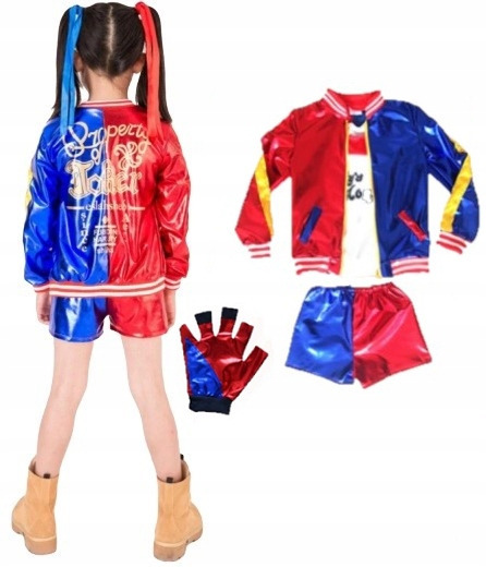 Kostým pre dievča - Harley Quinn Joker kostým 100-145 cm