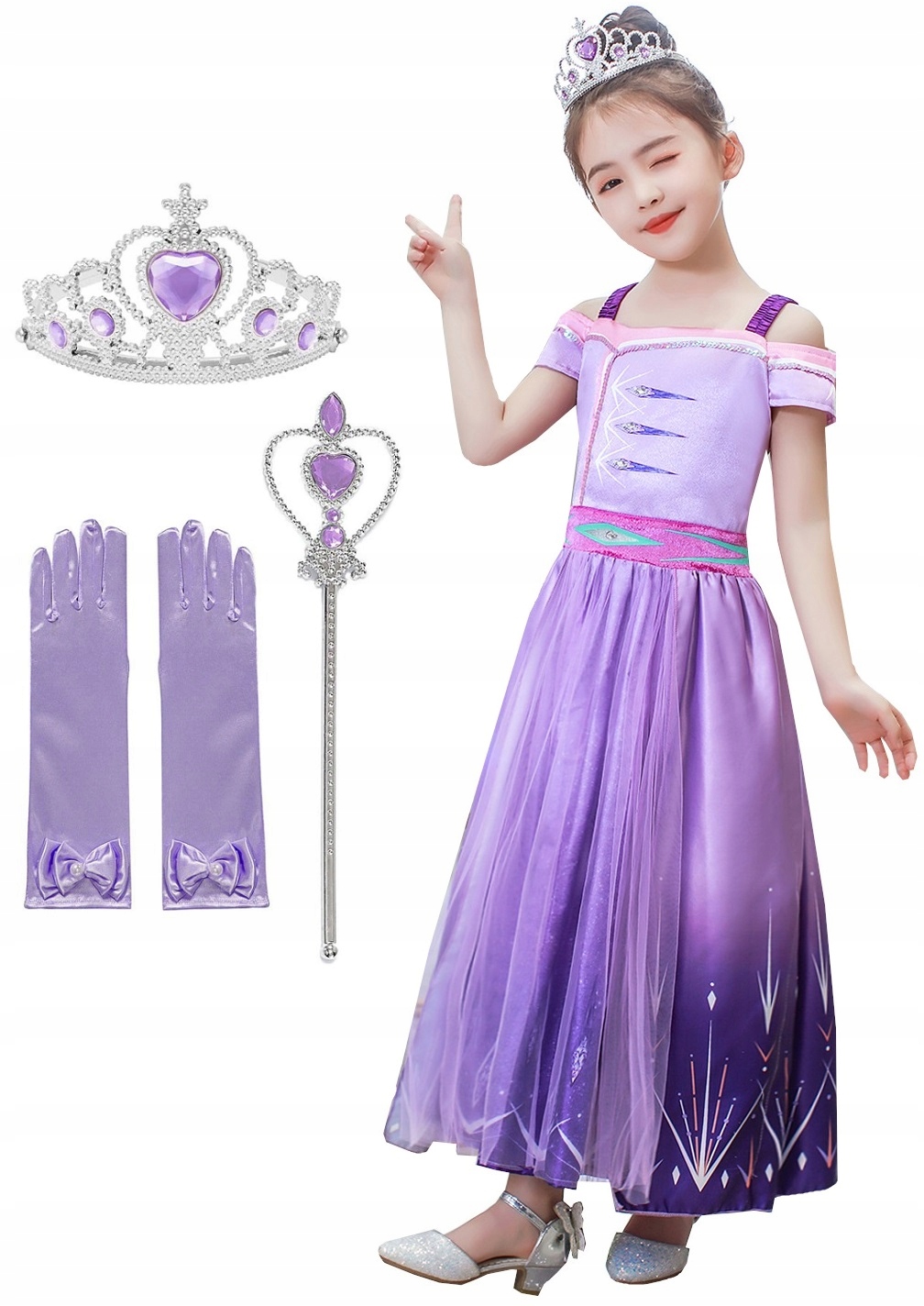 Kostým pre dievča - Elza Elsa Dress Costume Set 152/158