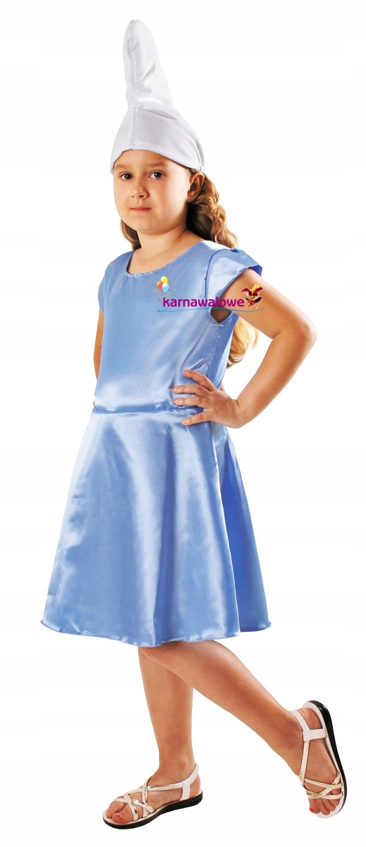 Kostým pre dievča - Kostým Smurfette - kostým s loptou karneval 134/140 cm