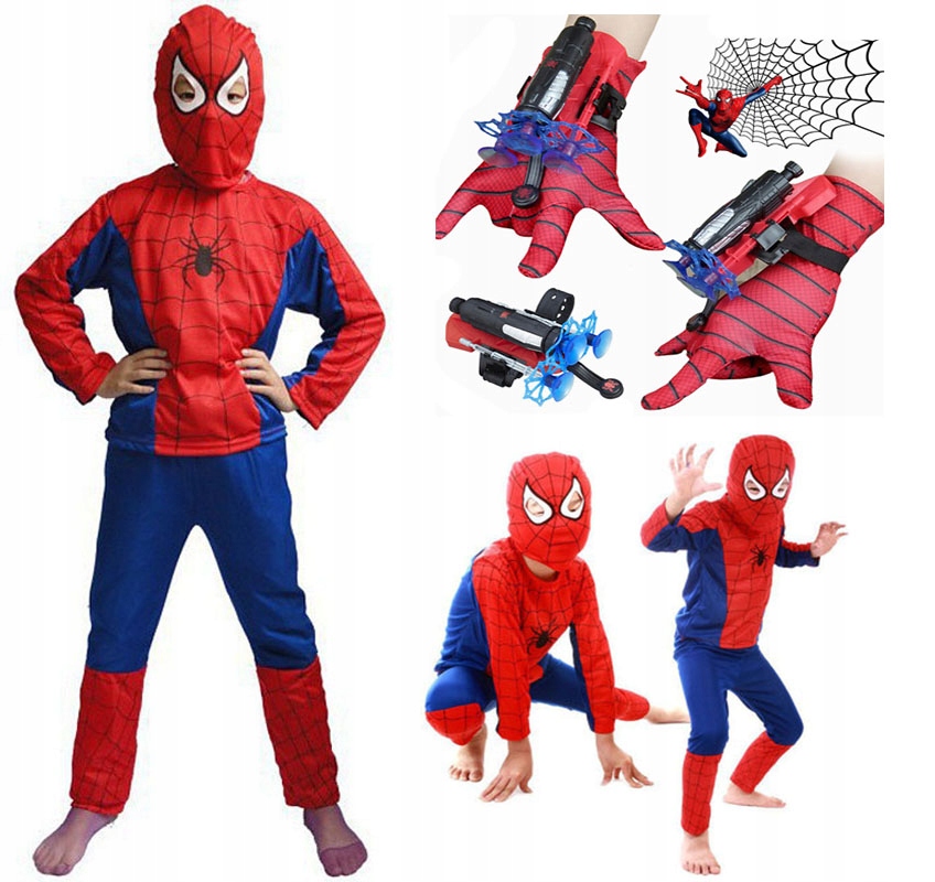 Kostým pre chlapca- Zasahovať spiderman rukavice strój strieľa 110 cm