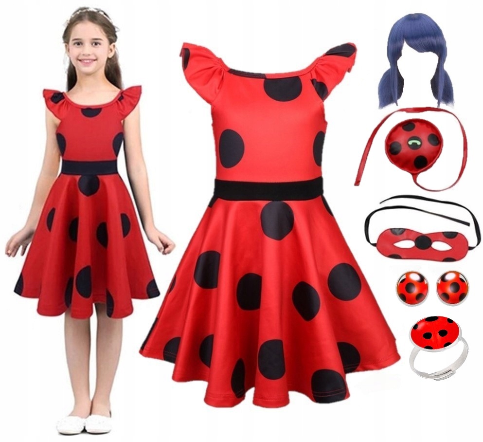 Kostým pre dievča - Bedronka Dress Outfit, Peruka 104/110